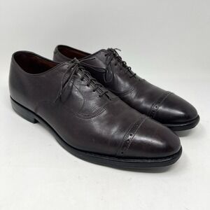 Brooks Brothers Oxford Dress Shoes Mens 10 D Brown Cap Toe Leather Goodyear Welt